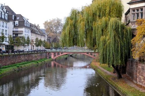 Strasbourg, Upė, France, Istoriškai, Vanduo, Veidrodis, Tiltas, Namai