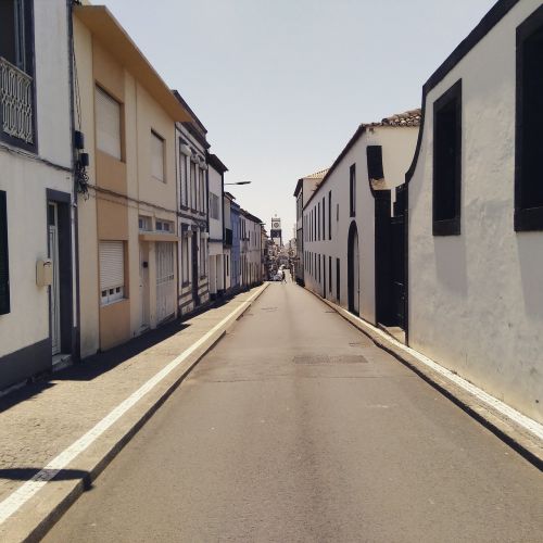 Gatvė, Ponta Delgada, Azores, Sol, Dangus, Mėlynas, São Miguel, Sala, Mėlynas Dangus, Vasara