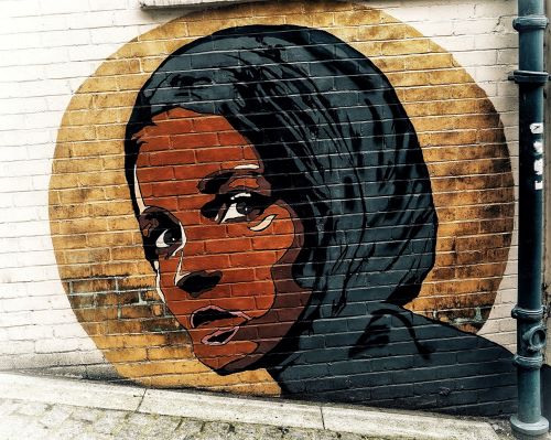 Gatvė, Siena, Menas, Musulmonas, Moteris, Galva, Lady, Londonas, Grafiti