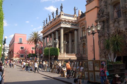 Gatvė,  Architektūra,  Miestas,  Kelionė,  Turizmas,  Guanajuato,  Meksika,  Teatro Juarez,  Kultūra,  Be Honoraro Mokesčio