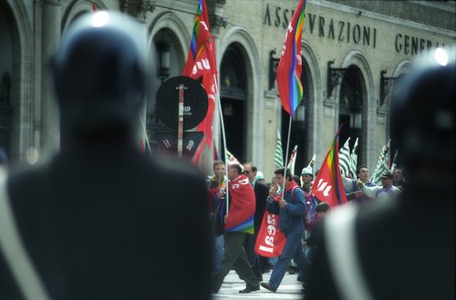 Gatvė,  Kelionė,  Demonstracija,  Roma,  Italija,  1995