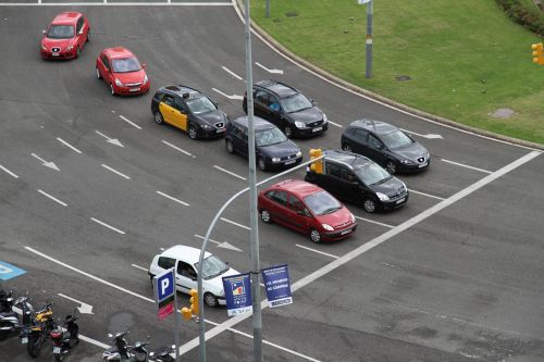 Gatvė, Apvažiavimas, Automobiliai, Barcelona, Ispanija