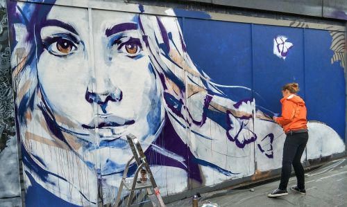 Gatvės Menas, Grafiti, Croydon, Londonas, Menininkas, Darbe