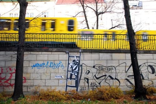 Gatvės Menas,  Metro,  U2,  Berlynas,  Geltonas Traukinys