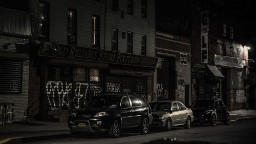 Plyta,  Brooklynas,  Automobiliai,  Miestas,  Tamsi,  Grafiti,  Grunge,  Naujas & Nbsp,  York,  Naktis,  Gatvė,  Miestas,  Miesto,  Siena,  Gatve Brooklyn Naktį