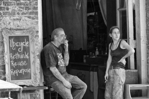 Gatvių Fotografija, Naujasis Orleanas, Darbuotojai, Rūkymas, Pertrauka, Juoda Ir Balta