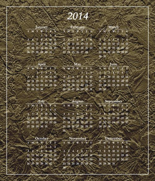 2014,  Kalendorius,  Planuotojas,  Metai,  Mėnuo,  Mėnesių,  Šablonas,  Stilizuotas,  Planą,  Planavimas,  Planavimas & Nbsp,  Į Priekį,  Profesionalus,  Biuras,  Bronza,  Ruda,  Stilizuotas 2014 Kalendorius