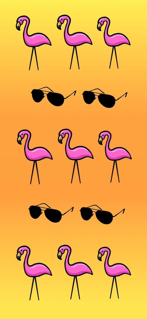 Vasara,  Flamingo,  Akiniai Nuo Saulės,  Geltona,  Be Honoraro Mokesčio
