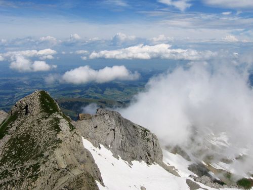 Aukščiausiojo Lygio Susitikimas,  Kalnas,  Debesys,  Dangus,  Šveicarija,  Vaizdas,  Säntis