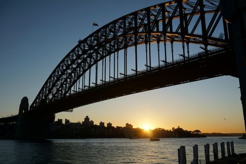 Saulėtekis, Sidnėjus, Uosto Tiltas, Australia, Tiltas, Miesto Panorama, Panorama, Nsw, Aušra