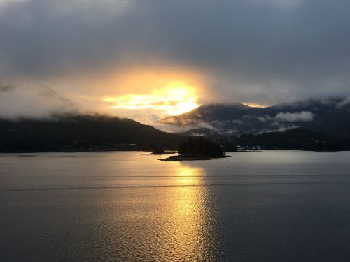 Saulėtekis, Alaskano Kruizas, Alaska, Vandenynas, Vaizdingas