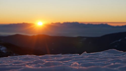 Saulėtekis, Kalnas, Sniegas, Austria