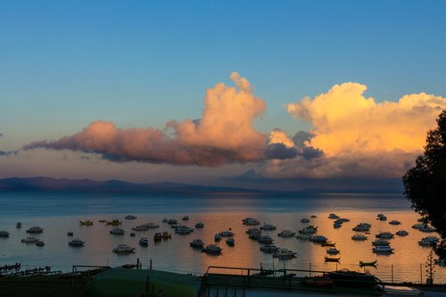 Sunrise,  Copacabana,  Bolivija,  Morgenrot,  Valtys,  Titikakos Ežeras
