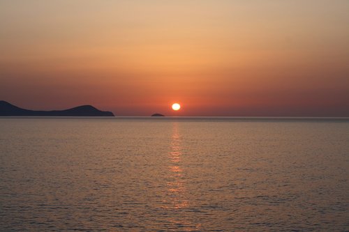 Sunrise,   Dia Island,   Crete,   Kreta,   Heraklion,   Ocean,   Port,   Sky
