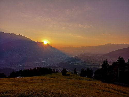 Sunrise,  Oberperfuss,  Tyrol,  Austrija,  Orų,  Saulė,  Turizmas
