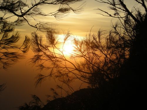 Saulėtekis, Gamta, Šešėliai, Siluetas, Link Kalno Arjuna, Indonezija