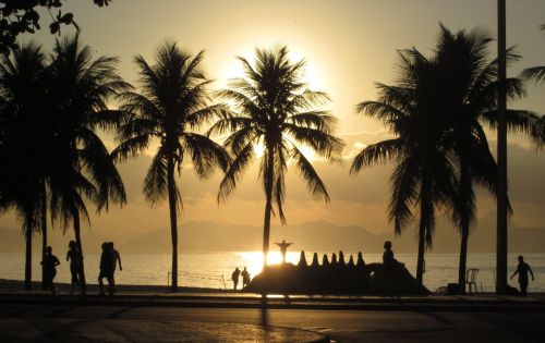 Copacabana,  Rio & Nbsp,  & Nbsp,  Janeiro,  Brazilija,  Brazilijos,  Saulėtekis,  Papludimys,  Vandenynas,  Krikščionis,  Saulėtekis Rio