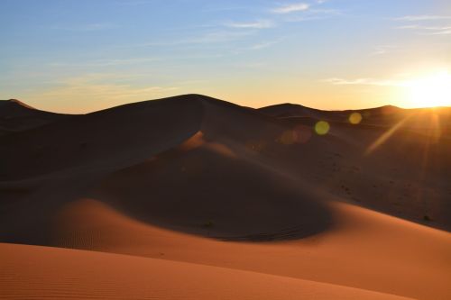Saulėlydis, Dykuma, Sahara, Abendstimmung