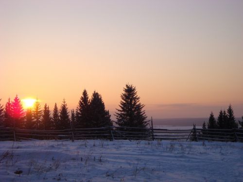 Saulėlydis, Žiema, Ural, Kraštovaizdis