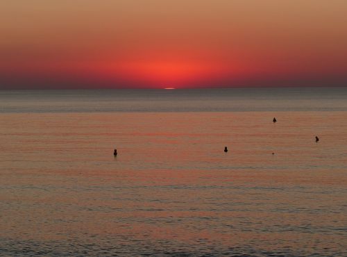 Saulėlydis, Jūra, Debesys, Oranžinė, Šviesa, Dusk, Vandenynas