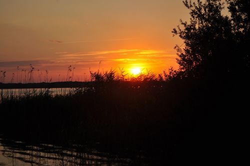 Saulėlydis, Plauer Ežeras, Abendstimmung, Saulė, Kraštovaizdis, Debesys