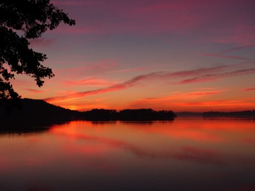 Saulėlydis, Ežeras, Saulė, Abendstimmung, Gamta