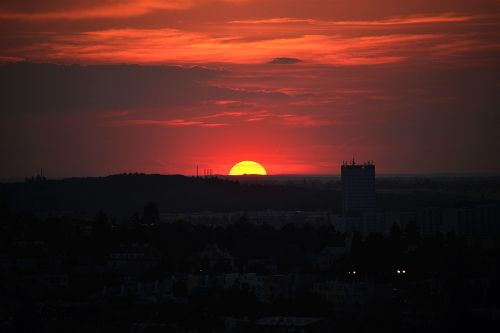 Saulėlydis, Prague, Afterglow, Vakarinis Dangus