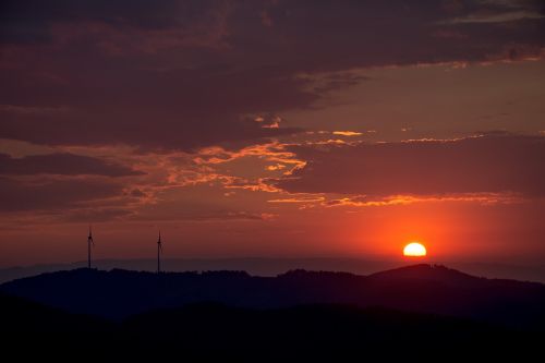 Saulėlydis, Abendstimmung, Debesys, Dangus, Vakaras, Vakarinis Dangus, Nuotaika, Saulėlydis, Raudona, Vakaro Saulė, Saulė, Saulės Energija, Afterglow, Hermanas, Schmider, Haslach, Urenkopfturm