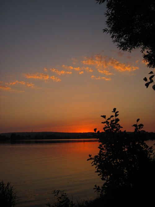 Saulėlydis, Ežeras, Abendstimmung, Gamta, Romantika, Saulė, Vanduo, Kraštovaizdis, Debesys, Vakaras