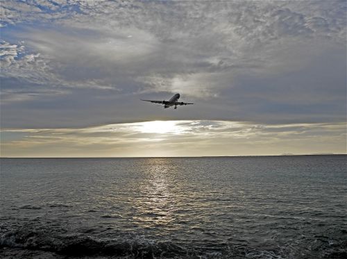 Saulėlydis, Lėktuvas, Dangus, Debesys, Vaizdas, Oras, Bonaire