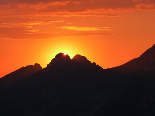Saulėlydis, Kalnai, Abendstimmung, Afterglow, Kraštovaizdis, Gamta, Alpių