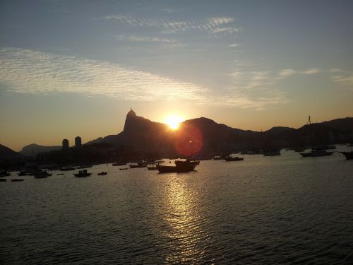 Saulėlydis, Rio De Janeiro Cukraus Kepsnys Cukraus Kepalas, Turistų Atrakcija, Kraštovaizdis, Royalty Free