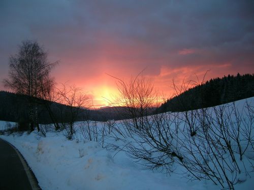 Saulėlydis, Peizažai, Dangus, Raudona, Twilight