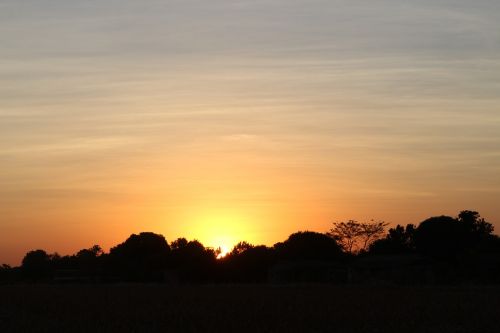 Saulėlydis, Vakarą, Cerrado, Brazilija