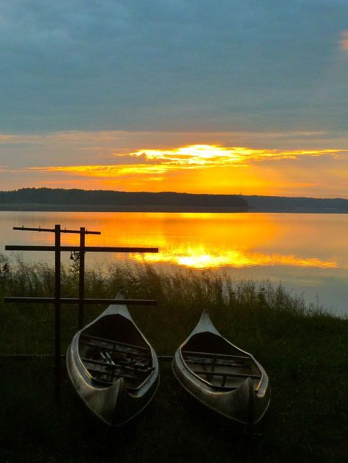 Saulėlydis, Ežeras, Vandenys, Abendstimmung, Bankas, Romantika, Gamta, Vakaras