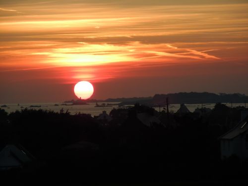Saulėlydis, Afterglow, Vakarinis Dangus, Brittany