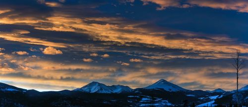 Saulėlydis, Dusk, Panorama, Colorado, Kalnai, Uolos, Dangus, Debesys, Gražus, Sniegas, Žiema, Gamta, Lauke, Kraštovaizdis, Šalis, Kaimas, Kaimas, Dykuma, Hdr