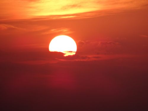 Saulėlydis, Vakarinis Dangus, Saulė, Raudonos Spalvos, Dangus, Abendstimmung, Fotografija