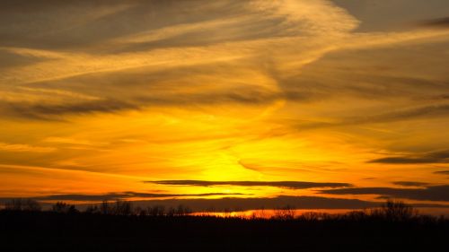 Saulėlydis, Dangus, Abendstimmung, Kraštovaizdis, Debesys