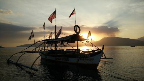 Saulėlydis, Valtis, Jūra, Vandenynas, Vaizdas, Subic Bay, Filipinai