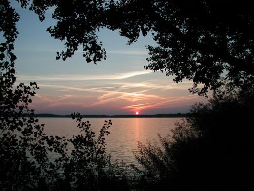 Saulėlydis, Ežeras, Abendstimmung, Gamta, Twilight, Saulė