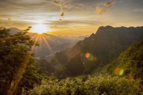 Saulėlydis, Kalnų Miškas, Kraštovaizdis, Vietnamas