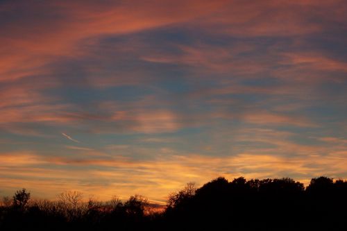 Saulėlydis, Vakaras, Lauke, Horizontas, Dusk, Debesys, Dangus, Švytėjimas, Oranžinė