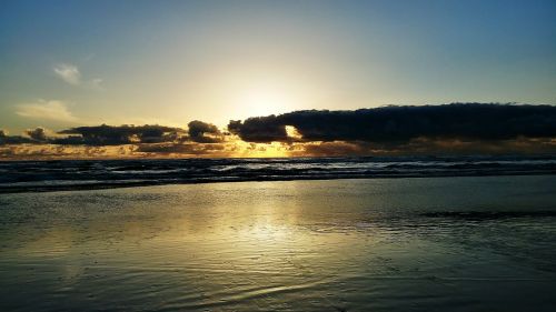 Saulėlydis, Oregono Paplūdimys, Debesys