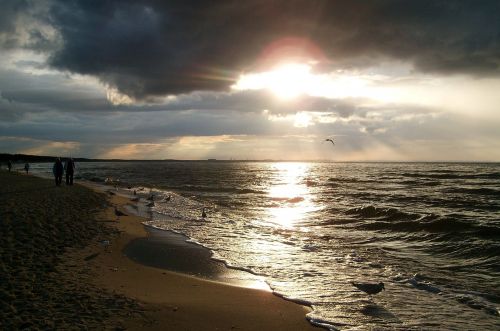 Saulėlydis, Kraštovaizdis, Baltijos Jūros Pakrantė, Vaizdas, Papludimys, Jūra