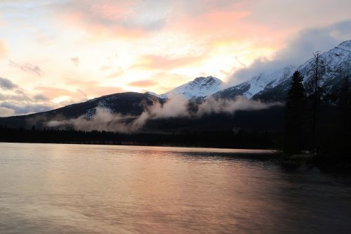 Saulėlydis, Panorama, Ežeras, Abendstimmung, Vakarinis Dangus, Twilight, Kanada