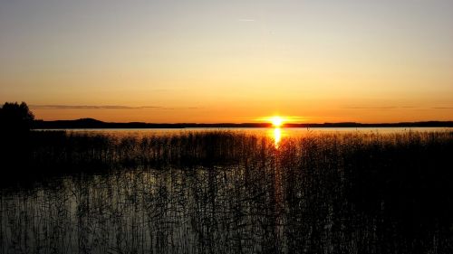Saulėlydis, Finland, Ežeras, Abendstimmung, Vasaros Sezonas, Idilija, Dangus, Afterglow, Romantiškas