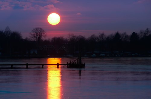 Saulėlydžio,  Vandens,  Dawn,  Atspindys,  Prieblanda,  Ledas,  Ežeras