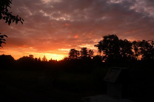 Saulėlydžio,  Kaimas,  Kraštovaizdis,  Laukas,  Vakare,  Pobūdį,  Saulė,  Lenkija