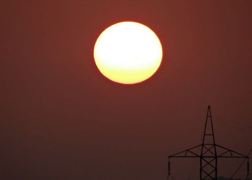 Saulėlydis, Elektrinis Pilonas, Elektrinis Bokštas, Shimoga, Karnataka, Indija